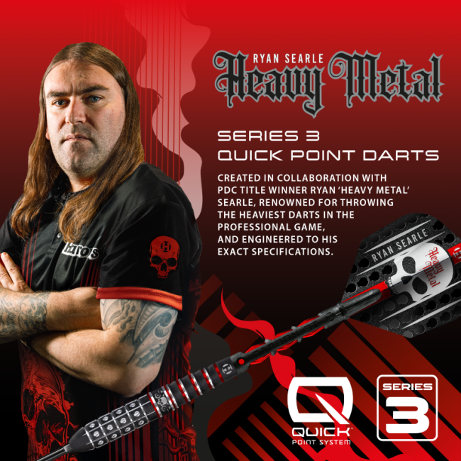 Harrows RYAN SEARLE Series 3 QUICK Point Steeldart-Set 32 Gramm